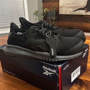 NWT New Reebok Black Flexagon 3.0 Comp Toe Work Shoe Memory Foam Size 7.5